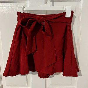 ZARA, Red, mini tie across front skirt, SIZE 6
